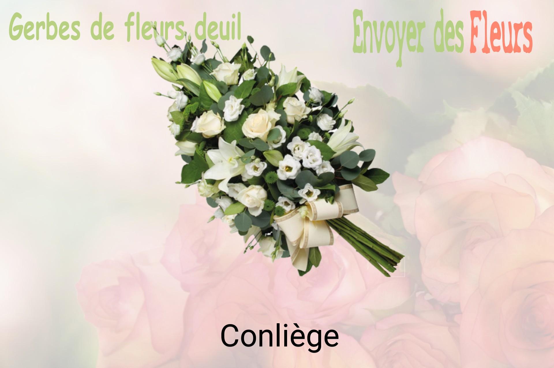 Gerbe de fleurs de deuil livrée à Conliège